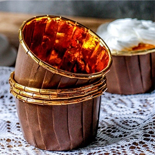 Foremki papilotki muffinki babeczki złoty brąz 50x